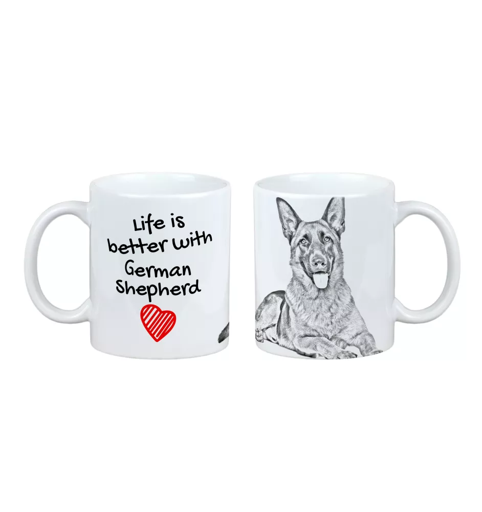 German Shepherd Dog, Alsatian Wolf Dog - cup with a dog, cup with a photo, personalized gift from the Art-Dog brand