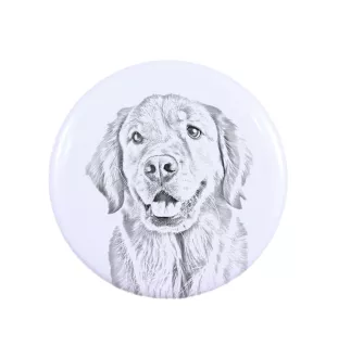 Golden Retriever - aimant avec un œil de chien, exceptionnellement léger, aimant puissant, produit fabriqué à la main par la marque Art-Dog