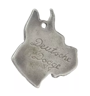 Dogue allemand, Grand danois I - Collier de chien dans une boîte cadeau, médaillon argenté pour fan de chien, pendentif remarquable de la marque Art-Dog