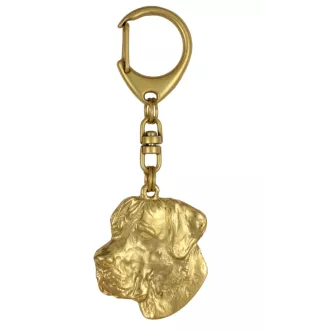 Dogue allemand, Grand danois II - Porte-clés doré avec chien, décoration de sac à main, accessoire de luxe de la marque Art-Dog