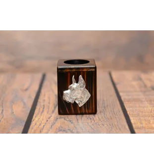 Great Dane I - wooden candle holder with a dog, a unique souvenir after losing a dog, a handicraft from the Art-Dog brand