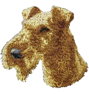 Terrier irlandais, Irish Terrier - écusson en forme de chien, patch brodé, décoration unique pour sac à dos de la marque Art-Dog