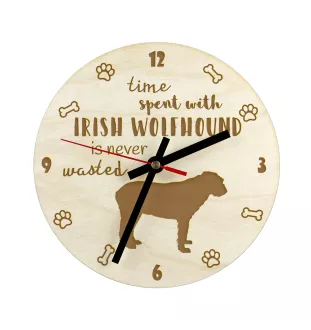 Lévrier irlandais, Irish wolfhound - horloge avec chien, horloge en bois avec gravure, horloge personnalisée par Art-Dog