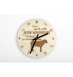 Lévrier irlandais, Irish wolfhound - horloge avec chien, horloge en bois avec gravure, horloge personnalisée par Art-Dog