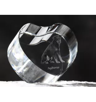 Jagdterrier - a photo of a dog in crystal, crystal heart, unique photo frame from the Art-Dog brand