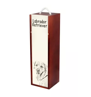 Labrador Retriever, retriever du Labrador I - boîte à vin avec chien, boîte à alcool avec graphisme, boîte cadeau personnalisée de la marque Art-Dog