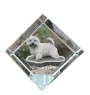 Norwich Terrier, Terrier de Norwich - un cube de cristal avec une photo, une photo de cheval dans le cristal, un presse-papiers cubique de la marque Art-Dog