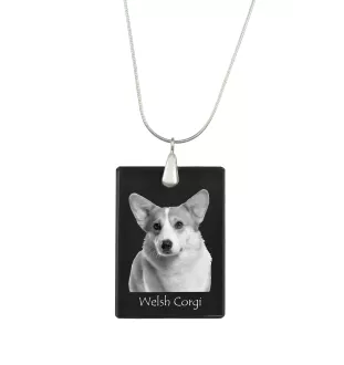 Pembroke Welsh Corgi - Pendentif en cristal avec chien, collier en argent avec photo, pendentif personnalisé par la marque Art-Dog