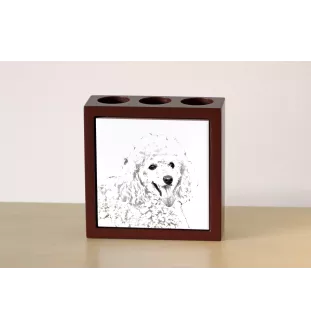 Poodle - pen holder with a dog, desk organizer with a print, personalized desk decoration from the Art-Dog brand.