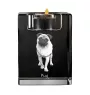 Pug - Candle holder with dog photo, crystal tealight holder, personalised gift by Art-Dog brand