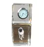 Pug - crystal clock with a photo, a photo of a dog in crystal, personalized desk clock by Art-Dog brand