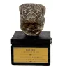 Pug - an urn with an engraving and a sculpture of a dog, a handmade product by the Art-Dog brand.