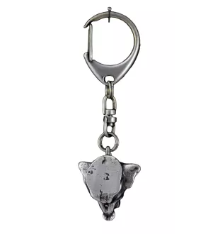 Rottweiler, Rott, Rottie - Silver-plated key ring with dog, handbag decoration, backpack pendant by Art-Dog brand