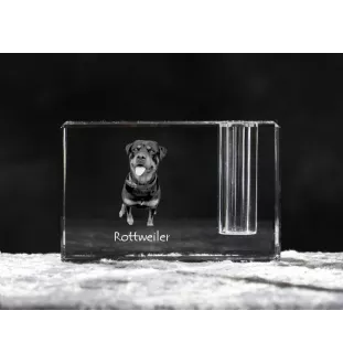 Rottweiler penholder kryształowy z psem Art-Dog