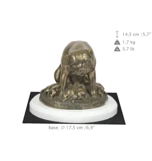 Rottweiler, Bouvier allemand I - statuette de chien, figurine sur un socle blanc, trophée pour exposition de chiens de la marque Art-Dog