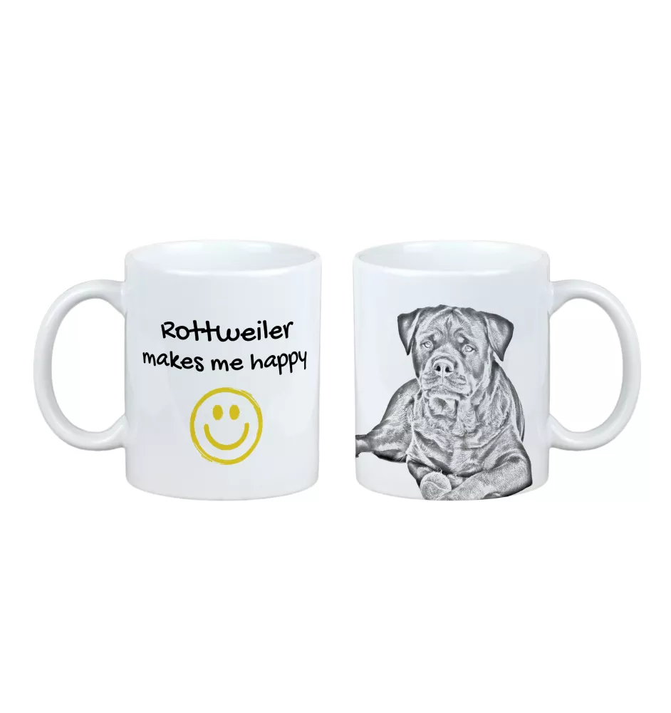 Rottweiler, Rott, Rottie - cup with a dog, cheerful cup for a dog lover, personalized gift from the Art-Dog brand