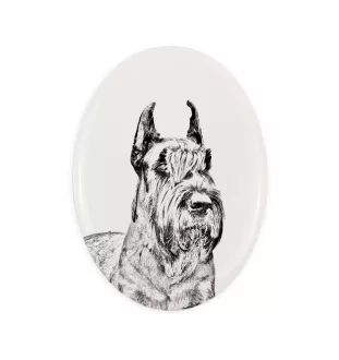 Schnauzer I - commemorative plaque with a photo of a dog, tombstone with a print, personalized oval plaque from the Art-Dog brand