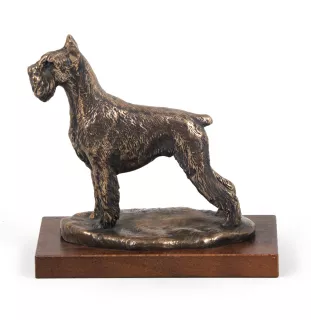 Schnauzer - dog figurine, figure on a white base, trophy for Art-Dog dog show exhibition