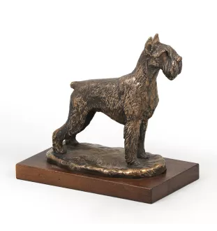 Schnauzer - dog figurine, figure on a white base, trophy for Art-Dog dog show exhibition