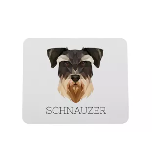 Schnauzer - geometric mouse pad with a picture and text by Art-Dog