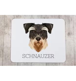 Schnauzer - geometric mouse pad with a picture and text by Art-Dog