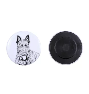 Terrier écossais, Scottish terrier - aimant avec un œil de chien, exceptionnellement léger, aimant puissant, produit fabriqué à la main par la marque Art-Dog