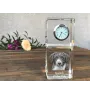 Spanish Water Dog - crystal clock with a photo, a photo of a dog in crystal, personalized desk clock by Art-Dog brand