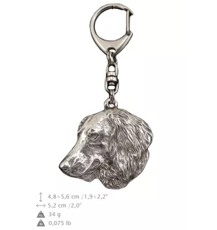 Dachshund Wire-haired, Wiener dog, Badger dog IV - Silver-plated key ring with dog, handbag decoration, backpack pendant by Art-Dog brand