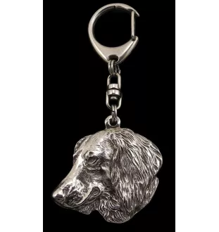 Dachshund Wire-haired, Wiener dog, Badger dog IV - Silver-plated key ring with dog, handbag decoration, backpack pendant by Art-Dog brand