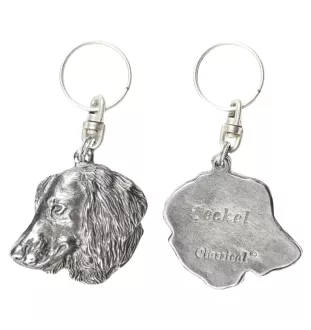 Dachshund Wire-haired, Wiener dog, Badger dog IV - Silver-plated pendant with a dog in a decorative box, handbag decoration, backpack pendant by Art-Dog brand