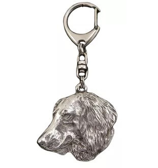 Teckel à poil dur, Chien-saucisse IV - Porte-clés argenté avec un chien dans une boîte cadeau, décoration de sac à main, pendentif de sac à dos par la marque Art-Dog