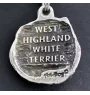 West Highland White Terrier, Westie - Collier de chien dans une boîte cadeau, médaillon argenté pour fan de chien, pendentif remarquable de la marque Art-Dog