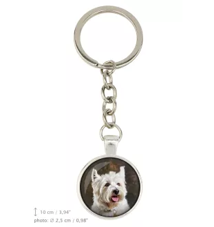 West Highland White Terrier, Westie, Westy - keychain in a box, own photo, keychain pendant from Art-Dog brand