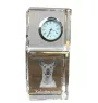 Xoloitzcuintle, Mexican Hairless Dog, Xoloitzquintle - crystal clock with a photo, a photo of a dog in crystal, personalized desk clock by Art-Dog brand