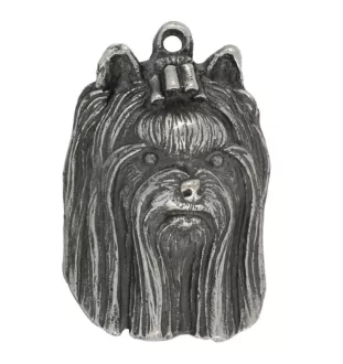 Yorkshire Terrier, Yorkie III - Silver-plated key ring with a dog in a gift box, handbag decoration, backpack pendant by Art-Dog brand