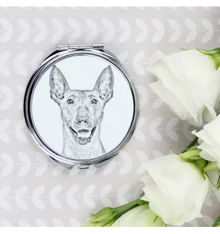 Xoloitzcuintle, Mexican Hairless Dog, Xoloitzquintle - Pocket mirror with a dog, personalized mirror for a purse, compact mirror with Art-Dog brand print.