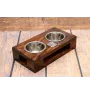 Yorkshire Terrier, Yorkie I - wooden stand with bowls for a dog, steel dog bowls, a gift for adopting a dog from the Art-Dog brand