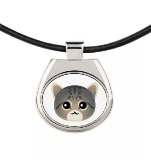 Asian Tabby - pendant necklace with graphic on a chain strap by Art-Dog brand