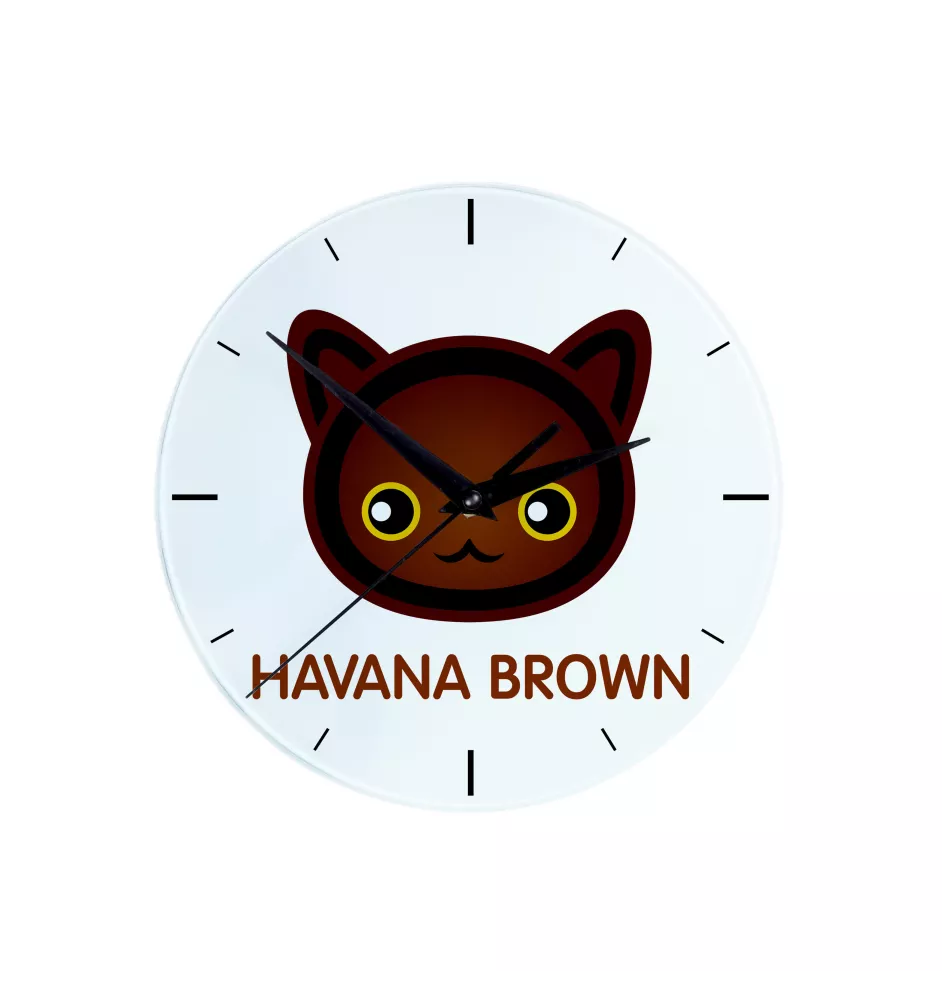 Havana Brown - horloge MDF avec graphisme et logo de la marque Art-Dog