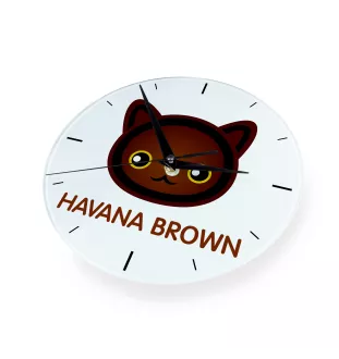 Havana Brown - MDF clock with graphics and the Art-Dog brand name