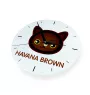 Havanna-Braun - MDF-Uhr mit Grafik und Logo der Marke Art-Dog