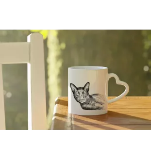 Havana Brown - cat mug, adorable heart-shaped handle mug, universal gift from Art-Dog brand