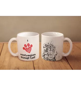 Norwegian Forest - cup with a cat, cute cup with graphics, a gift with your photo from the Art-Dog brand