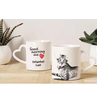 Oriental - cat mug, adorable heart-shaped handle mug, universal gift from Art-Dog brand