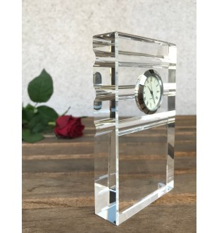 Chien de ferme dano-suédois, Dansk-svensk gårdshund - une horloge en verre avec une photo, une photo de chien dans un cristal, une horloge de bureau personnalisée de la marque Art-Dog