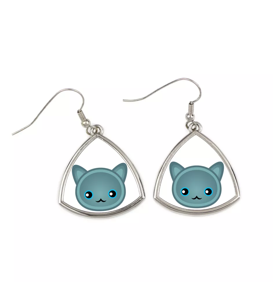 Russian Blue - elegant metal earrings as a gift from the Art-Dog brand