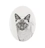 Siamese - commemorative plaque with a cat photo, tombstone with a print, personalized oval plaque from the Art-Dog brand