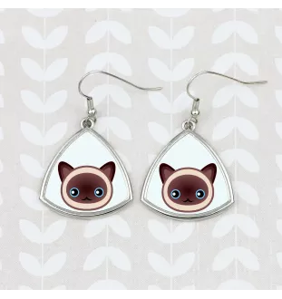 Siamese - elegant metal earrings as a gift from the Art-Dog brand