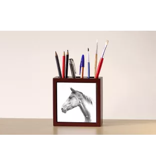 Akhal-Teke - pen holder with a horse, desk organizer with a print, personalized desk decoration from the Art-Dog brand