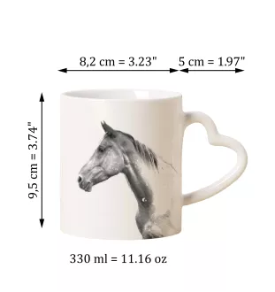 Akhal-Teke - tasse avec chien, une tasse adorable avec une anse en forme de cœur, un cadeau universel de la marque Art-Dog